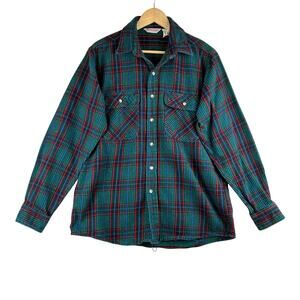 VTG WearGuard Cotton Flannel Button Up Shirt Men's Large USA Lumberjack Chore